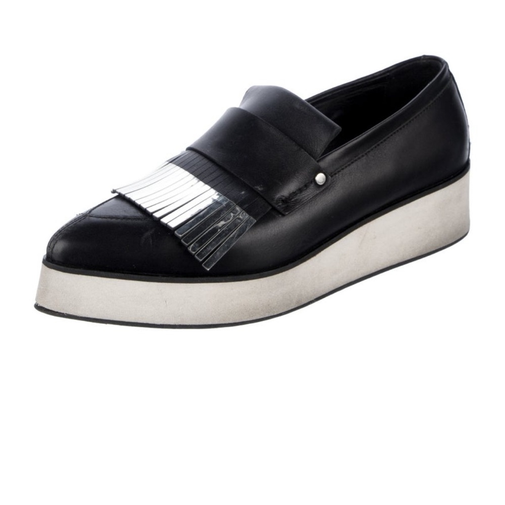 Alexander McQueen🎱 Leather Fringe Accent Sneakers, Size 6. Pre owned condition